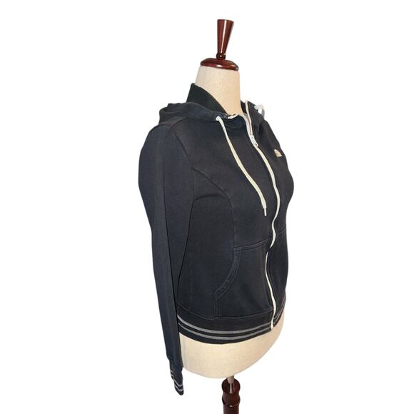 North Face women’s black and white hooded zip up sweatshirt sz m - Picture 3 of 6